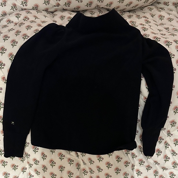 Black Dudley Stephens Palace Puff Sleeve Vello Sweatshirt - Picture 2 of 2